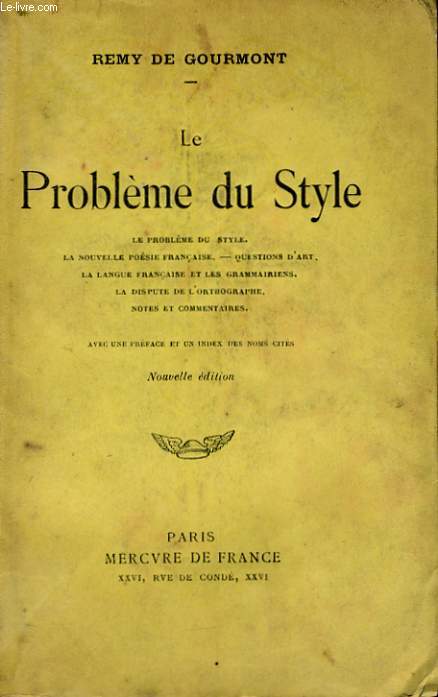 LE PROBLEME DU STYLE