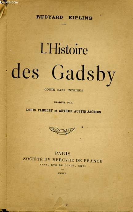 L'HISTOIRE DES GADSBY, CONTE SANS INTRIGUE
