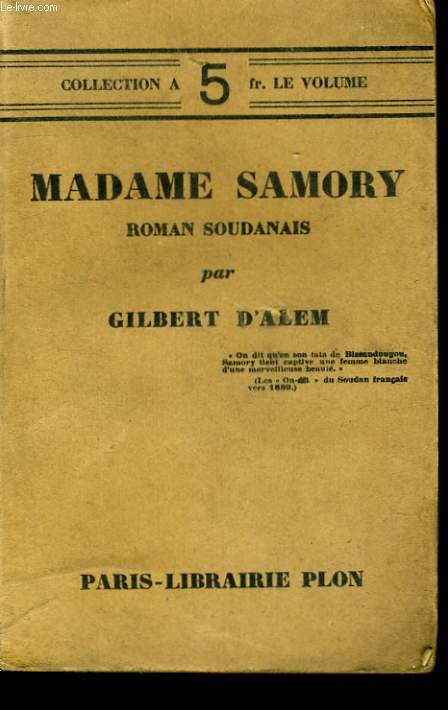 MADAME SAMORY, ROMAN SOUDANAIS