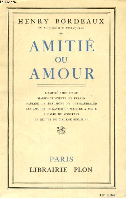 AMITIE OU AMOUR