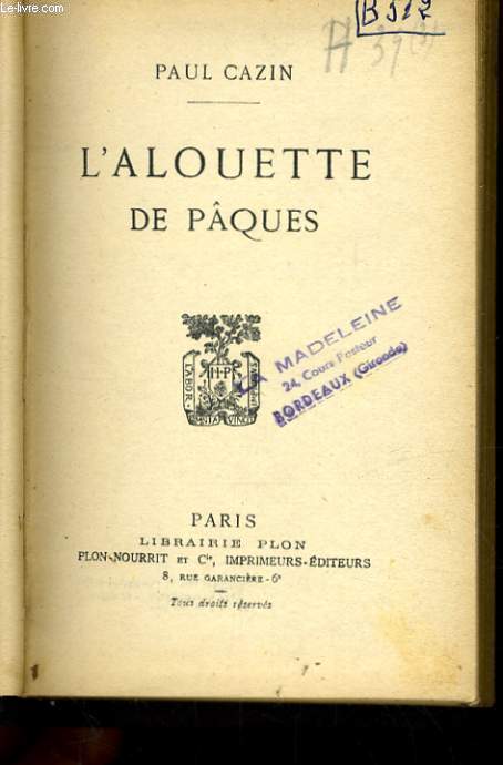 L'ALOUETTE DE PAQUES