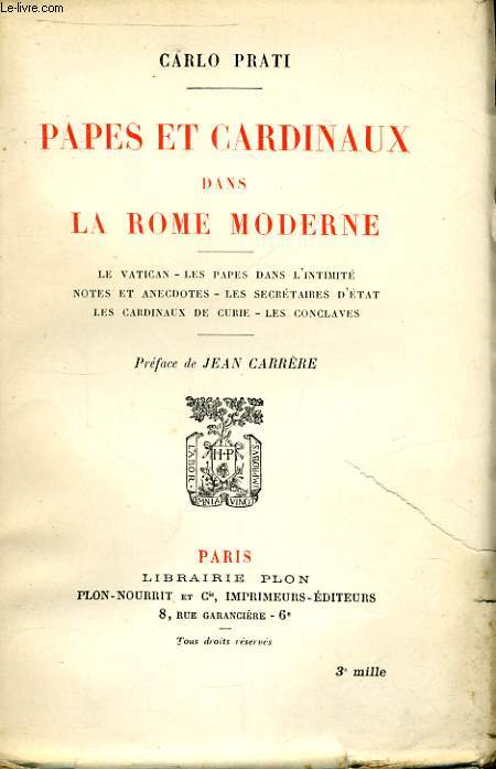 PAPES ET CARDINAUX DANS LA ROME MODERNE