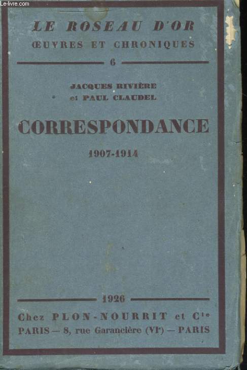 CORRESPONDANCE, 1907-1914