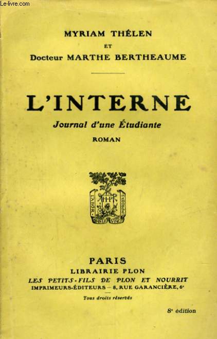 L'INTERNE, JOURNAL D'UNE ETUDIANTE