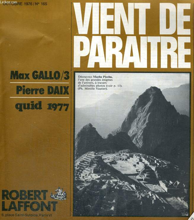 BULLETIN ROBERT LAFFONT N 165.