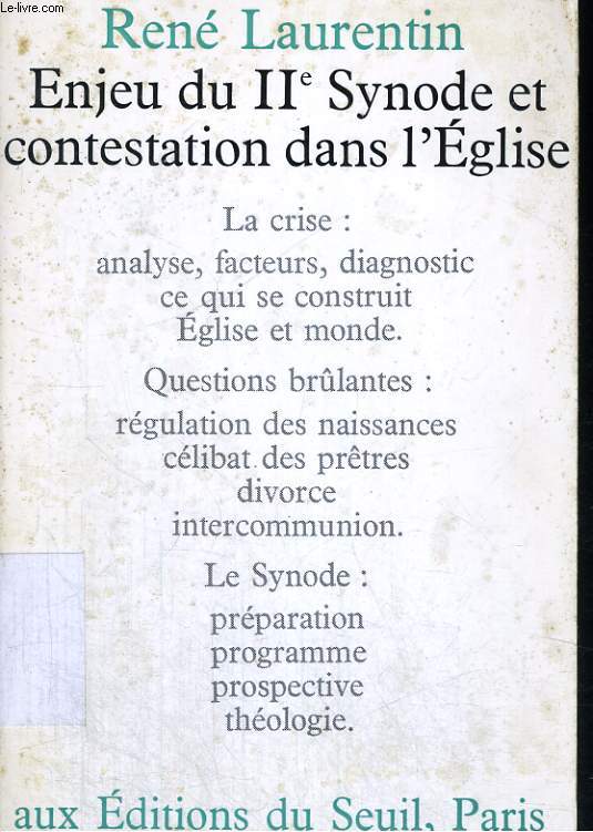 Enjeu du IIe Synode et contestation dans l'Eglise