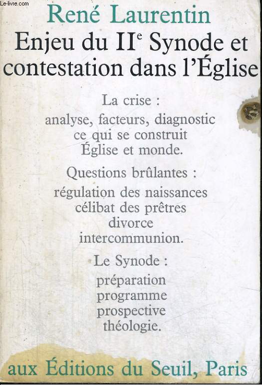 Enjeu du IIe Synode et contestation dans l'Eglise