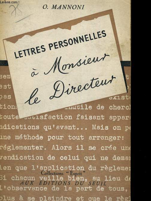 Lettres personnelles  Monsieur le Directeur