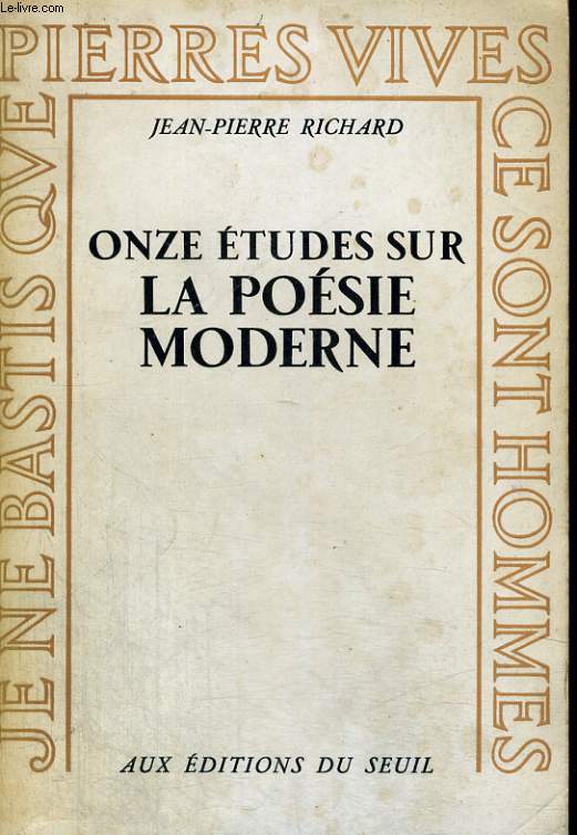 Onze études sur la poésie moderne - RICHARD Jean-Pierre - 1964 - Photo 1/1