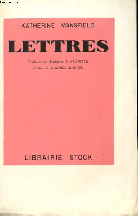 LETTRES DE KATHERINE MANSFIELD