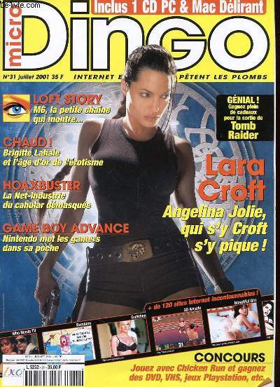 REVUE DINGO MICRO - N31 - JUILLET 2001 - LOFT STORY - BRIGITTE LAHAIE - LARA CROFT