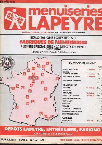 CATALOGUE MENUISERIES MAPEYRE - JUILLET 1985