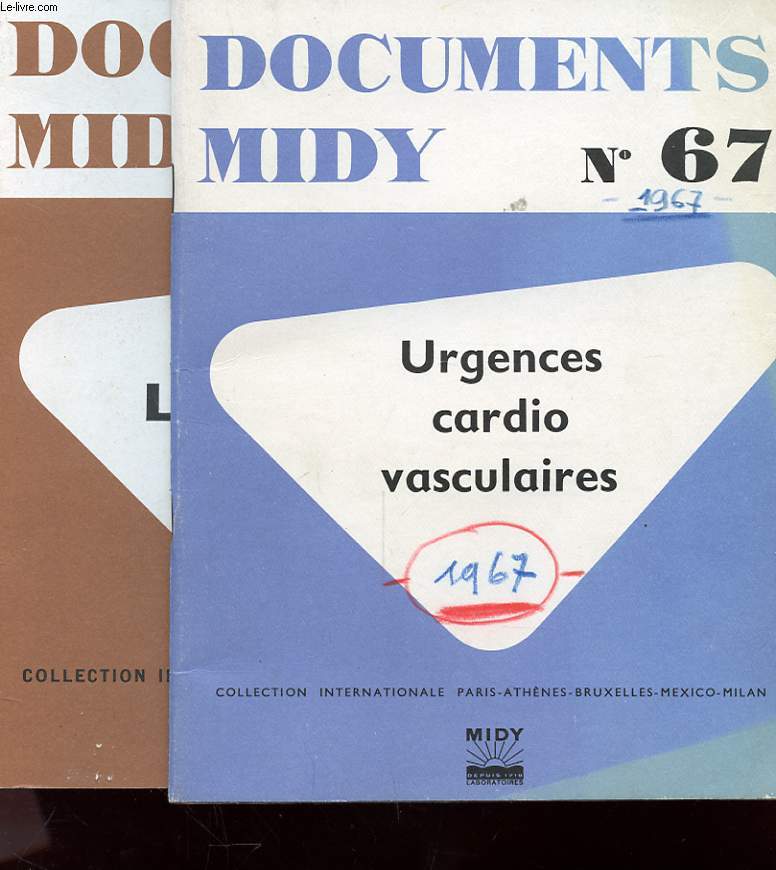LOT DE 2 BROCHURES - DOCUMENTS MIDY - N74 ET 67 ( LE TABAC - URGENCES CARDIO CASCULAIRES