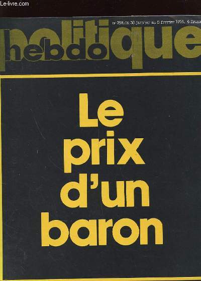 POLITIQUE HEBDO N298 - LE PRIX D'UN BARON
