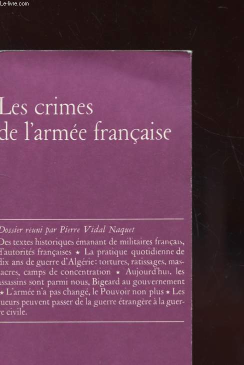 LES CRIMES DE L'ARMEE FRANCAISE