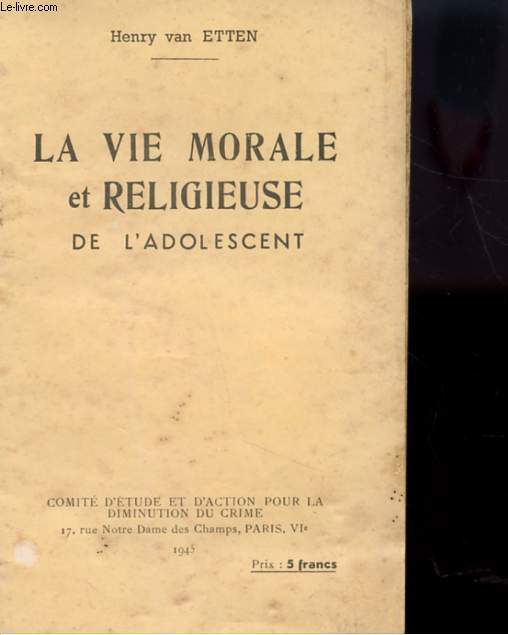 LA VIE MORALE ET RELIGIEUSE DE L'ADOLESCENT