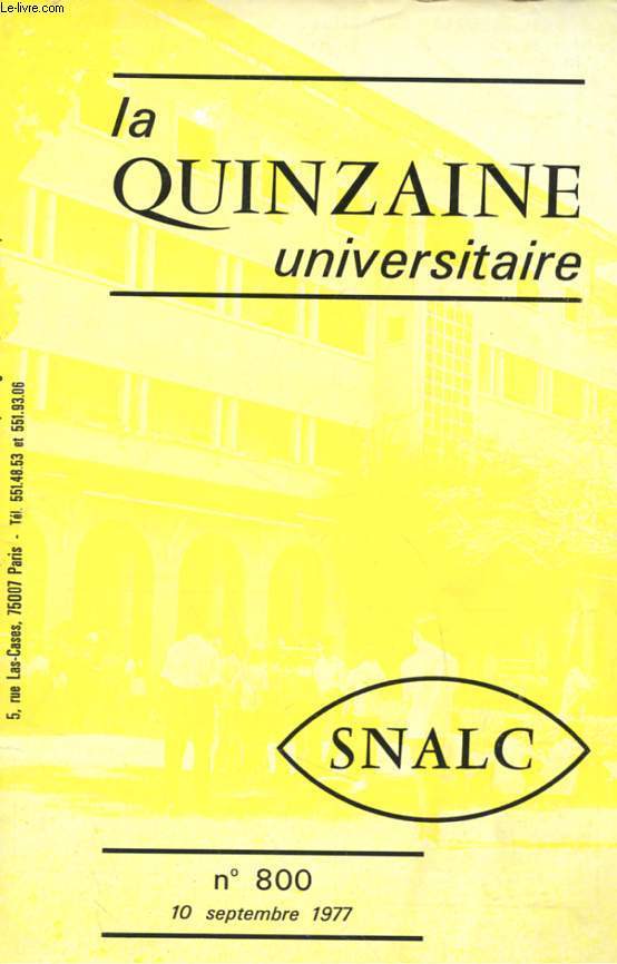 LA QUINZAINE UNIVERSITAIRE N800