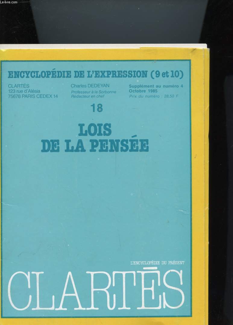 SUPPLEMENT : LOIS DE LA PENSEE N4
