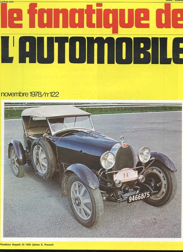 LE FANATIQUE DE L'AUTOMOBILE N122 - ROADSTER BUGATRTI 43 1929