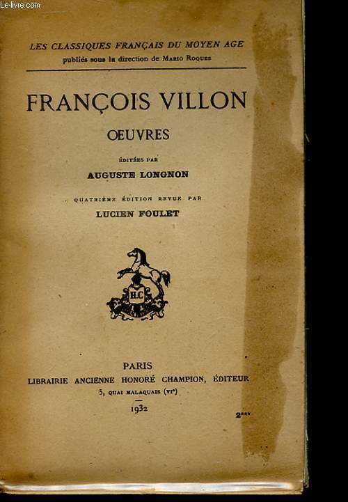 FRANCOIS VILLON OEUVRES