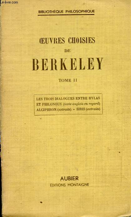 OEUVRES CHOISIES DE BERKELEY TOME II