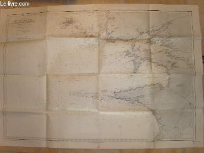 CARTE MARITIME DE L'OUEST DE LA FRANCE : DE L'ILE D'OUESSANT A LA POINTE DE PENMARC'H. ABORDS DE BREST