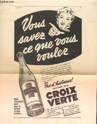 ALBUM D'AFFICHETTES ET D'AFFICHES ORIGINALES HUILE DE LA CROIX VERTE