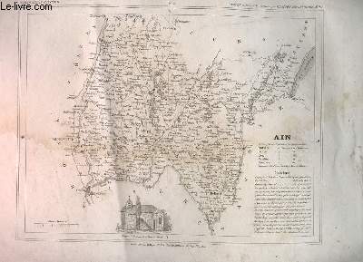 CARTE DU DEPARTEMENT DE L'AIN EXTRAITE DU PETIT ATLAS NATIONAL N1