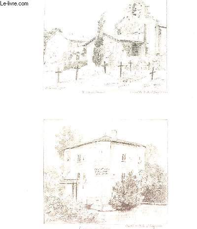 2 GRAVURES DE ROQUEBRUNE ET MOULIN DE BAGAS