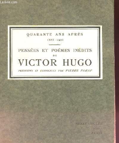 PENSEES ET POEMES INEDITS DE VICTOR HUGO