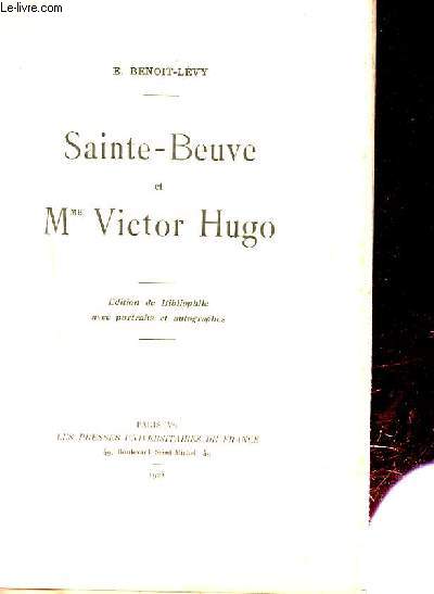 SAINTE BEUVE ET MME VICTOR HUGO