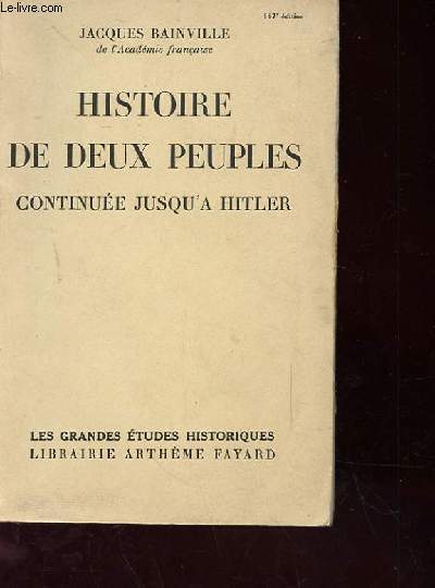 HISTOIRE DES DEUX PEUPLES CONTINUEE JUSQU'A HITLER