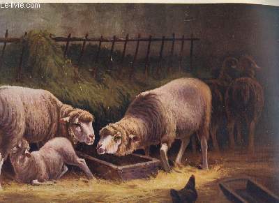 FAC SIMILE TABLEAU REPRESENTANT SCENE CHAMPETRE : MOUTONS, ALLAITEMENT ET POULE