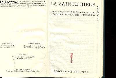 LA SAINTE BIBLE