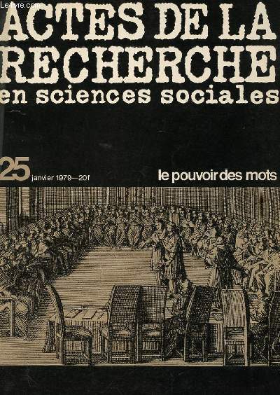 ACTES DE LA RECHERCHE EN SCIENCES SOCIALES N25