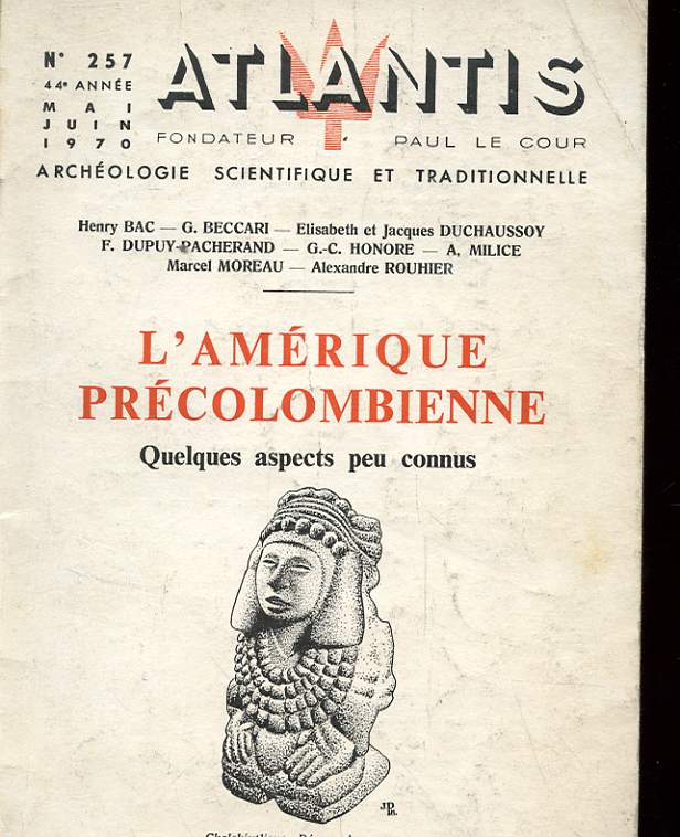 REVUE ATLANTIS. L'AMERIQUE PRECOLOMBIENNE. QUELQUES ASPECTS PEU CONNUS