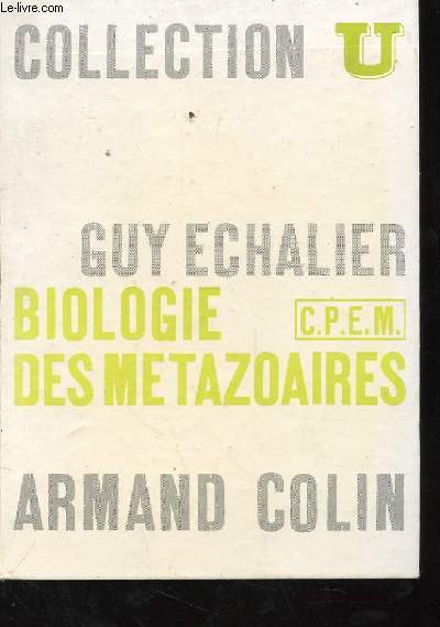 BIOLOGIE DES METAZOAIRES