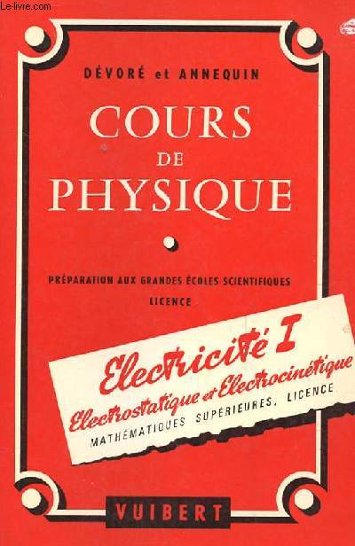 COURS DE PHYSIQUE ELETRICITE 1 ELECTROSTATIQUE ET ELECTROCINETIQUE