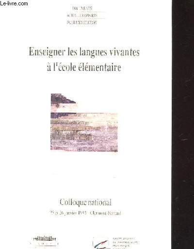 ENSEIGNER LES LANGUES VIVANTE A L'ECOLE ELEMENTAIRE
