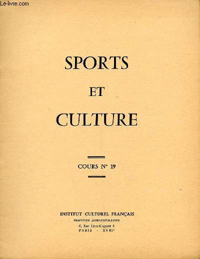 SPORT ET CULTURE - cours n19