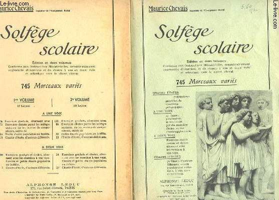 SOLFEGE SCOLAIRE - volume 1 et 2- 745 morceaux varis