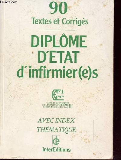 DIPLOME D'ETAT D'INFIRMIER(e)S avec index thmatique
