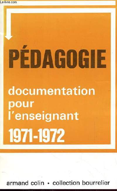 PEDAGOGIE - document pour l'enseignant 1971-1972