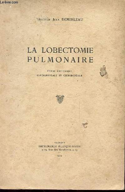 LA LOBECTOMIE PULMONAIRE