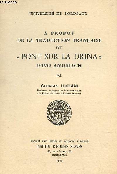 A PROPOS DE LA TRADUCTION FRANCAISE DU 