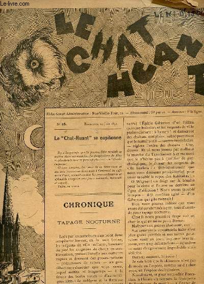 LE CHAT HUANT n15 (extrait d'ouvrage reli) :Le Chat-Huant se capitonne, Chronique 
