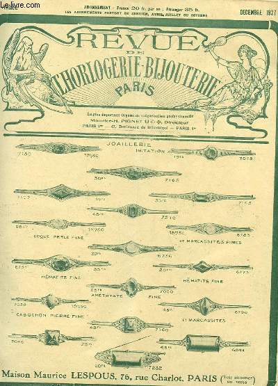 REVUE D'HORLOGERIE-BIJOUTERIE n301/ 26e anne : d'un mois  l'autre, Musophilie, Salon des sciences, bibiographie Horlogre, horlogerie electrique, fiscalit artisanale, tribune libre, le march des diamants, taxe d'apprentissage,....