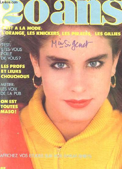 20 ANS, C'EST A LA MODE : L'ORANGE, LES KNIKERS, LES PIRATES, LES GILLIES. TEST : ETES VOUS FOLLE DE VOUS, LES PROFS ET LEURS CHOUCHOUS, METIERS : LES VOIX DE LA PUB, ON EST TOUTES MASO.
