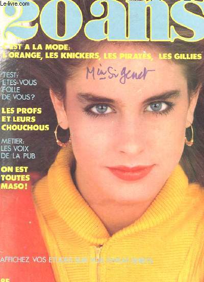 20 ANS, C'EST A LA MODE : L'ORANGE, LES KNIKERS, LES PIRATES, LES GILLIES. TEST : ETES VOUS FOLLE DE VOUS, LES PROFS ET LEURS CHOUCHOUS, METIERS : LES VOIX DE LA PUB, ON EST TOUTES MASO.