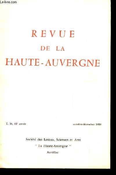 REVUE DE LA HAUTE AUVERGNE. TOME 36. OCTOBRE-DECEMBRE